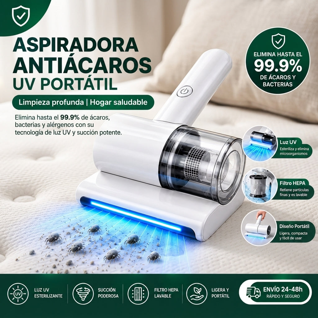 Aspiradora Antiácaros UV Portátil
